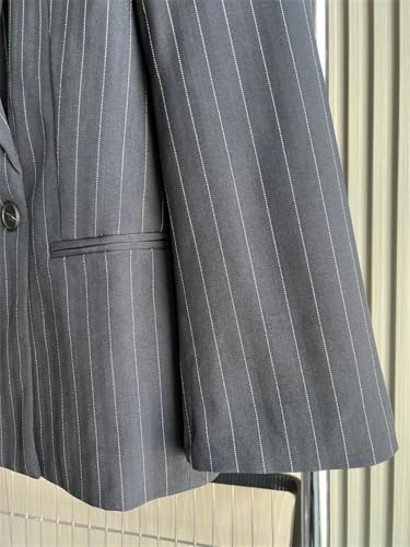 Women's Oversized Blazer Jacket for Women Street Fashion Pinstripe Loose Fit Single Breasted Suit Coat3