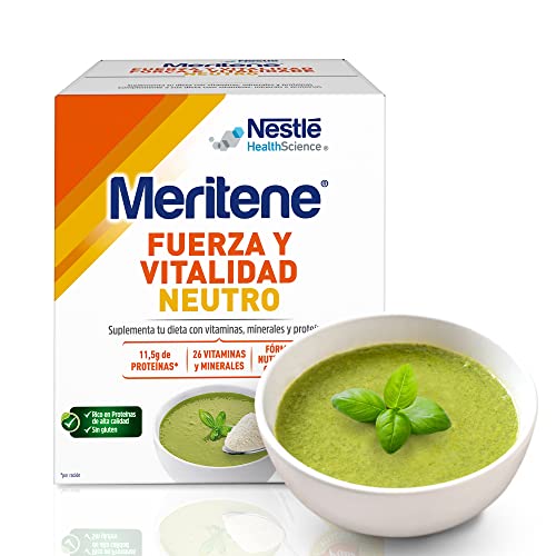 Meritene Fuerza Y Vitalidad - Suplemento Alimenticio Formato Polvo – Bebida De Proteínas Vitaminas Y Minerales – Sabor Neutro – Suplemento Nutricional Y Refuerzo Del Sistema Inmunitario