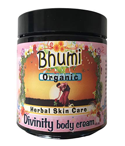 Bhumi Organic Divinity Body Butter with Organic Cacao Butter Shea Butter Coconut and Olive Oils Infused with Rose Petals