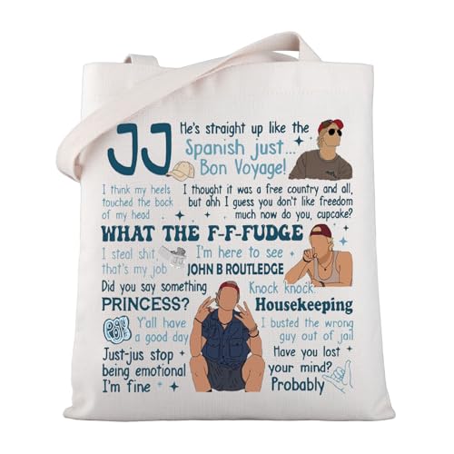 MYSOMY Outer TV Show Inspired Gift JJ Maybank Shoulder Bag OBX Tote Bag Pogue Friends Gift TV Show Fans Gift (JJ TB)