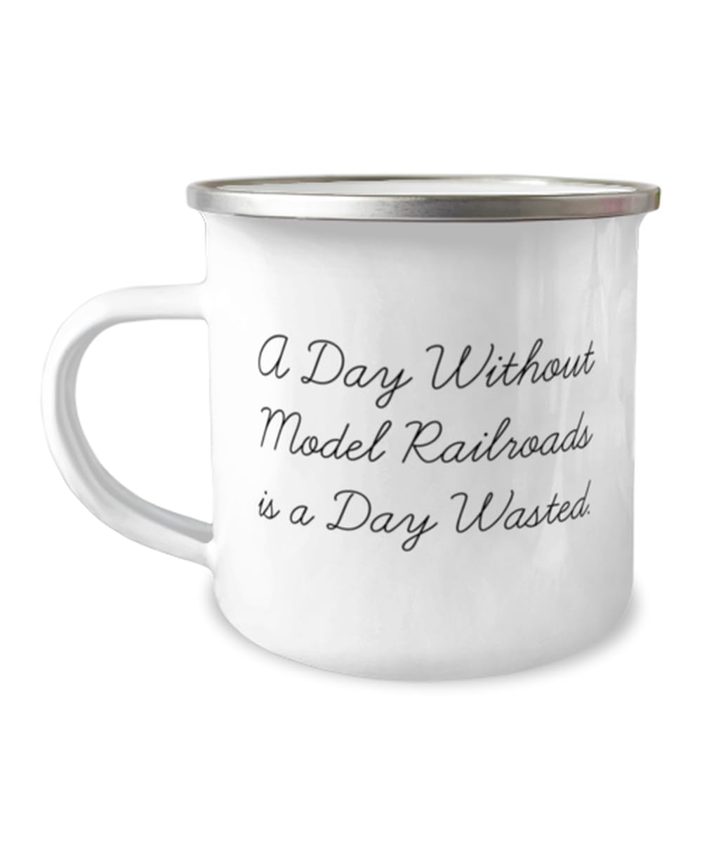Sarcasm Model Railroads 12oz Camper Mug, A Day Without Model Railroads is a Day Wasted, Cute For Friends From Friends, Model trains, Train sets, Toy trains, Electric trains, train set, Ho scale