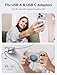 JSAUX Charger for iPhone 17 Magsafe Wireless Charging, Compatible with iPhone 17 Air Pro Max/16/15/14/13/12 Series, Magnetic Mag Safe Charging Pad, Aluminum Alloy, USB & USB C Dual Ports - Blue