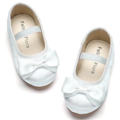 Image of Felix & Flora Toddler Flower Girl Dress Shoes - Girl Ballet Flats Party School Shoes Wedding