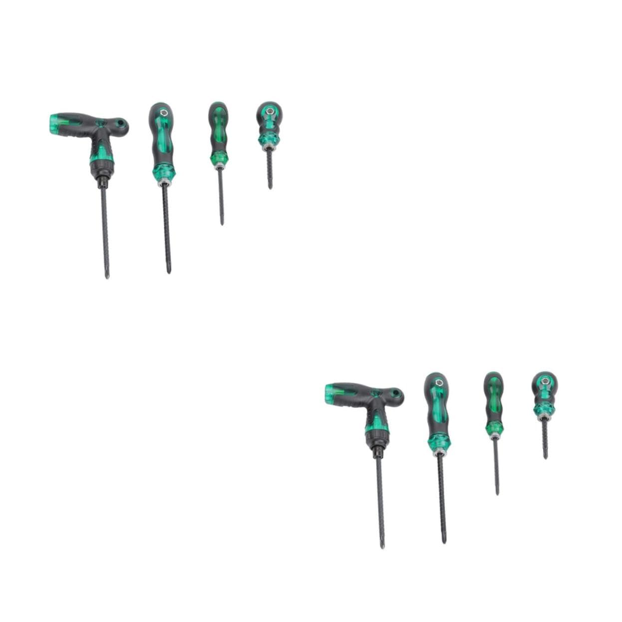 Tofficu 2 Set Set Di Cacciavite A Cricchetto Telescopico Testa Piatta Precisione Chiave Cacciavite A Taglio Manico Kit Cacciavite Cacciaviti Antiscivolo 45# Acciaio Nero 4 Pezzi*2