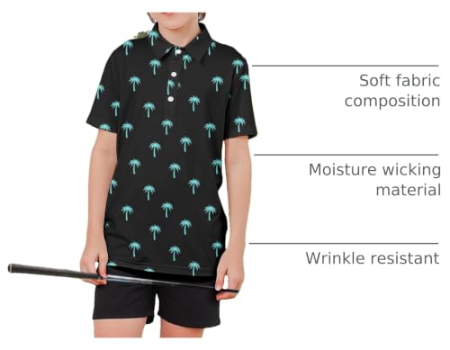 Cuddomper Boys Hawaiian Polo Golf Shirt Clothes Palm 13-14 Years - image 4