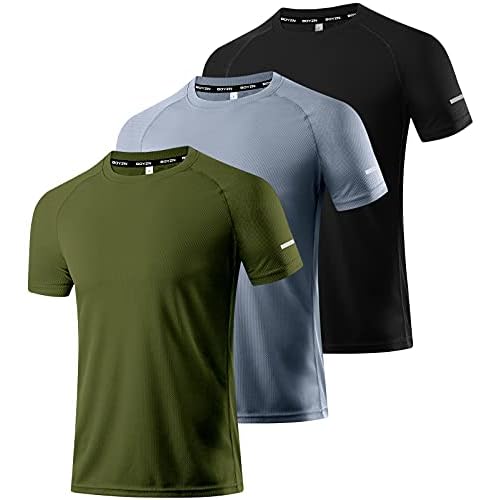 Boyzn 1, 3 or 5 Pack Men’s Workout Running Shirts, Dry Fit Moisture Wicking T-Shirts, Sports Gym Athletic Short Sleeve Shirts