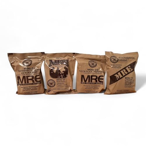 MRE 4 Pack | Military-Style Emergency Food Supply | 2,000+ Calories per Meal | Long Shelf Life...
