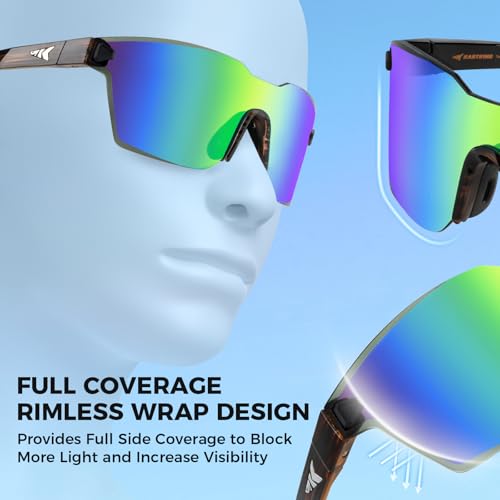 Image of KastKing Tarkio Polarized Fishing Sunglasses, One Piece PC Lens Rimless