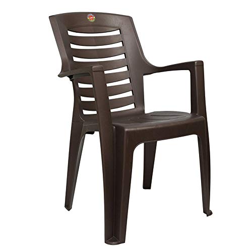 Image of Cello Ultramatt Plastic Full Back Armchair, Set of 4(Pearl Brown)