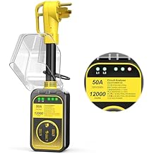 MILLIONHOME RV Surge Protector 50 Amp, 12000 Joules RV Circuit Analyzer, Surge Protector Power Protection, RV Adapter Plug for Camper Travel Trailers with Electrical Protection Yellow