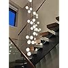 W23.6″ x H177″ 26-Light Chandeliers Spiral Modern Crystal Chandeliers Raindrop Large Flush Chandeliers High Ceiling Lights Fixtures for Villa Living Room Entryway Foyer Staircase Lighting (Round)
