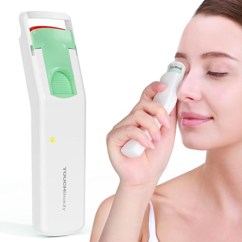 TOUCHBeauty Rizador de pestañas con calefacción eléctrico,Moldeador de pestañas eléctrico con almohadilla térmica de silicona,Herramienta de maquillaje de pestañas natural rápida para mujeres