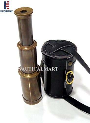 NauticalMart Brass Telescope 6" W/Leather Case (Antique Telescope) image 4