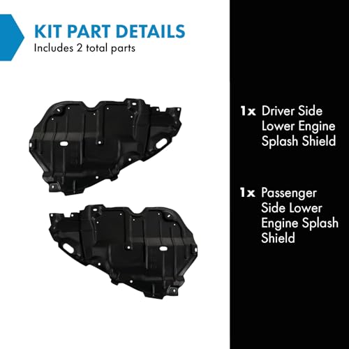 Image of TRQ Driver & Passenger Side Lower Engine Splash Shield Compatible with 2007-2011 Toyota Camry TO1228170 TO1228171