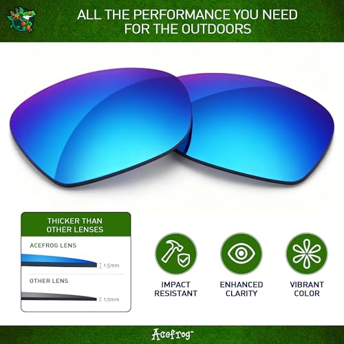 Image of Acefrog 1.5MM Polarized Replacement Lens for Oakley Frogskins Lite OO9374 63mm Sunglass, Upgraded Material, Impact Resistant