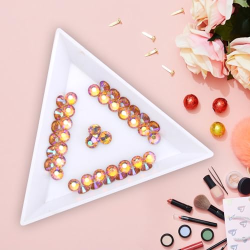 Image of Jollin Glue Fix Crystal Flatback Rhinestones Glass Diamantes Gems for Nail Art Crafts Decorations Clothes Shoes(ss30 288pcs, Topaz AB)