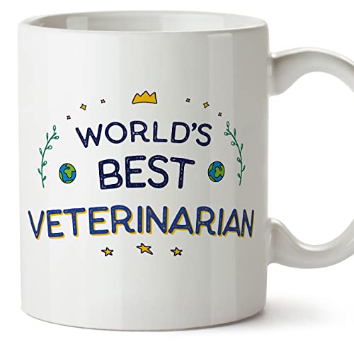 MUGFFINS Tazas para VETERINARIA - En Inglés - World's Best - 11 oz / 330 ml - Regalo original y...