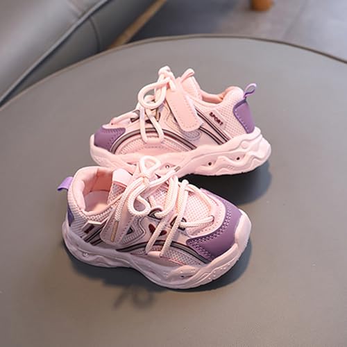 Betadog Girls Glitter Sneakers Lightweight Kids Tennis Shoes Kids Athletic Shoes Youth Girls Slip-On Athletic Sneakers (Pink-9, 5.5)3