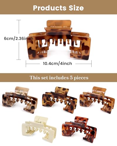 Set de 5 Pinzas Grandes para Sombrero Color Carey miniatura 4