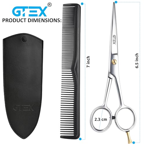 gtex hair scissors 65 inch professional hair cutting scissors for women men adults - barber scissors hair shears - super sharp haircut scissors - tijeras de peluqueria profesional