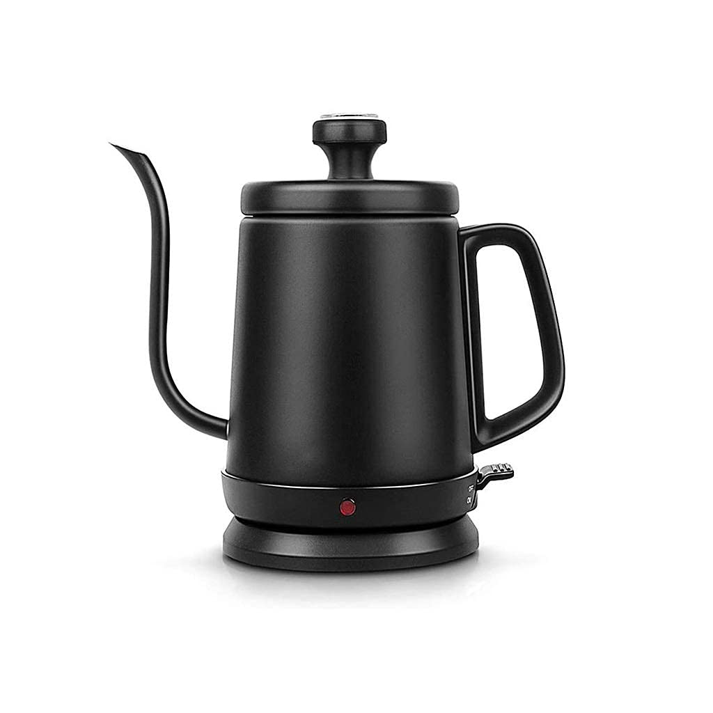 MU Material de Acero Inoxidable Boca Fina Cuello de Ganso Hervidores Eléctricos Inalámbricos Básimo de Hervido Rápido Silencioso, Negro