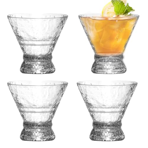 Juego de copas de cóctel Margarita | Copas de vino pequeñas de 200 ml | Elegante kit de bebida para reuniones familiares, hogar, bar y club nocturno | Perfecto para cócteles y vino, copas de cóctel