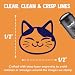 Happy Spotted Cat Face Self-Inking Rubber Stamp Ink Stamper for Stamping Crafting Planners - 1/2 Inch Mini - Black Ink