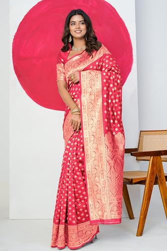 Image of Subham Saree for Woman Silk Cotton Kanjivaram | Soft Easy to Drape Daily Wear Sari with Blouse Fabric