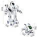 fisca Remote Control Robot RC Fingerprinting Transform Smart Walking Dancing Intelligent Programmable Robots Toys with Light and Sound for Kids Boys Girls White