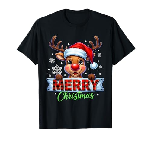 Frohe weihnachten rentier familienurlaub passend für kinder t-shirt