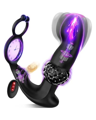 Plug anal para hombres multifunción con vibrador y anillo integrado para parejas