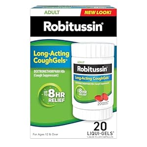 Robitussin 8 Hour Liqui-gels Cough, Adult Formula – 20 count Liqui-Gels