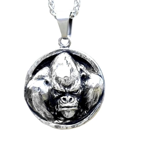 PAFIXEGINE New 2026 Unisex Creative Design Stainless Steelvintage Steel Animal Gorilla Pendant Fashion Decoration Jewelry Luxury With For You Accessories Trendy Women And Men