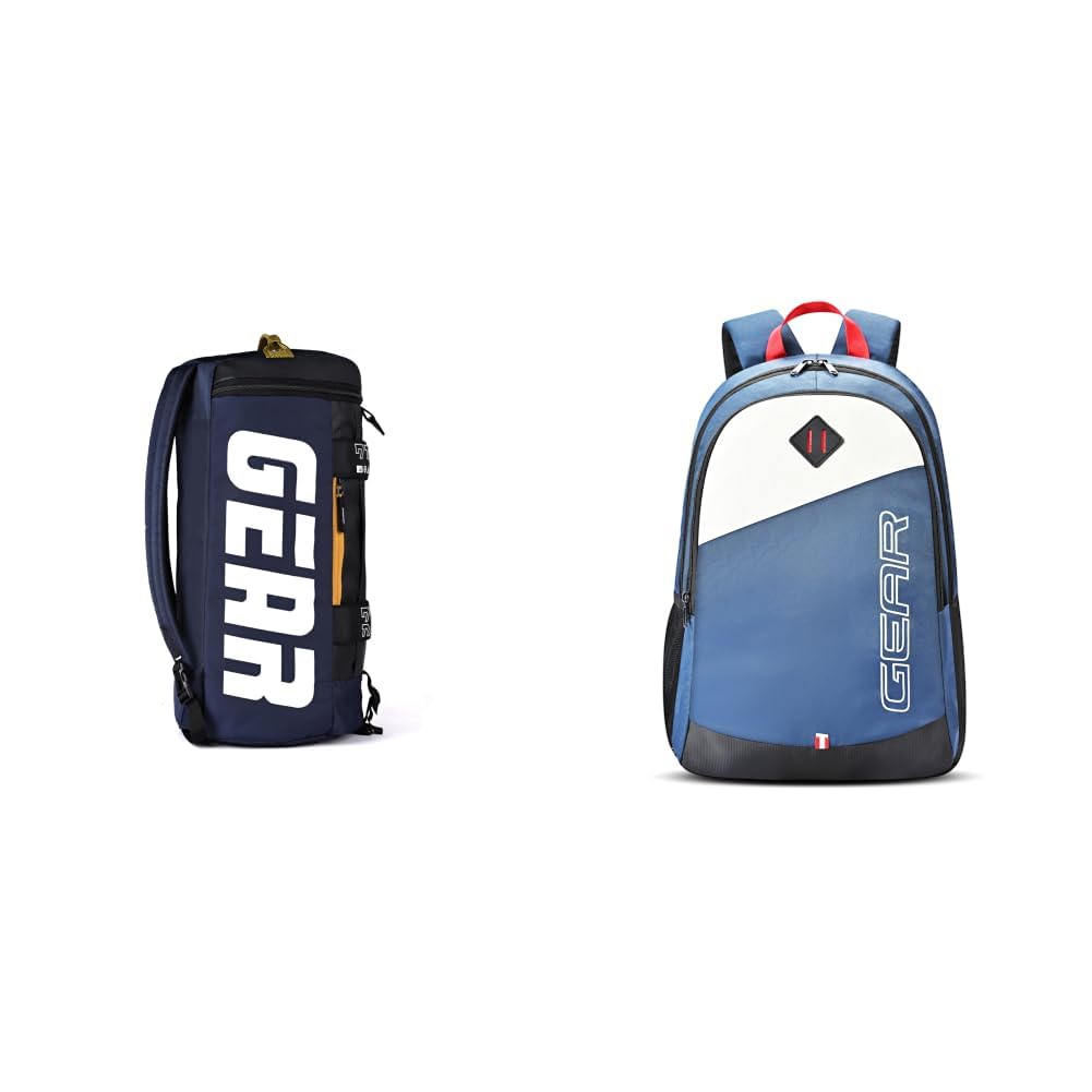 Polyester Statement Maxis 33L Large Hybrid Convertible Duffle 2 Compartment Backpack/Travel + 14 cms Blue Casual Backpack (MDBKPECO50504)-image-38