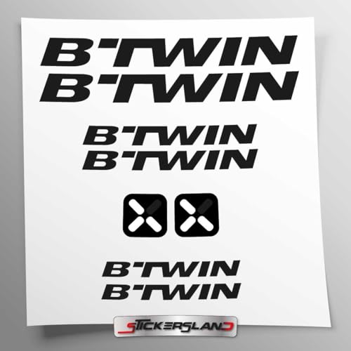 Kit adesivi compatibile con telaio MTB Mountainbike e casco | decals sticker Decalcomanie bici scritte loghi | Stickersland® - Btwn (Nero Opaco)