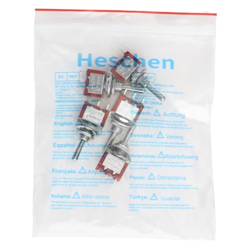 Heschen Lot de 5 mini interrupteurs momentanés à bascule (ON)-Off-(ON) SPDT, MTS-123, 3 broches, 2 A 250 V, 5 A 120 V – vue 6