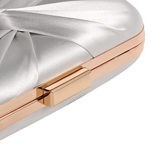 Image of Pleated Satin Clutch Purse For Women Wedding Bridal Clutch Bag Prom Party Clutch