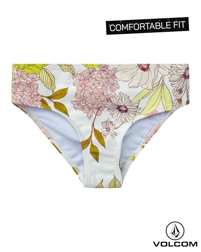 Image of Volcom Girls' Swimsuit Set - 3 Piece UPF50+ High Neck Bikini Top, Bikini Bottom and Matching Swim Shorts for Girls (2T-16)