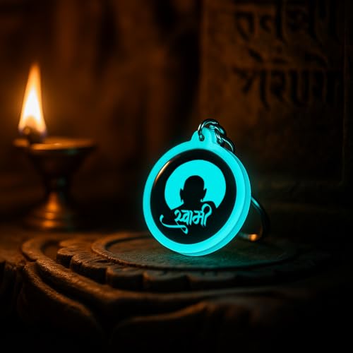 Mi Glow Store | Glow in the Dark Keychains | Gods | Shree Swami Samartha (Blue)