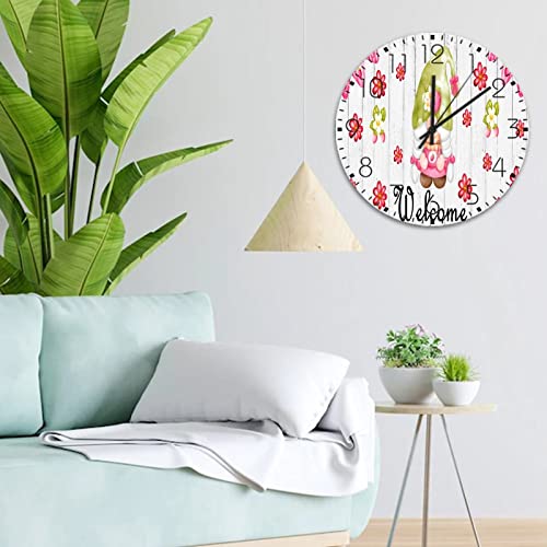 Horloge murale silencieuse sans bruit pour salon et décoration de Pâques