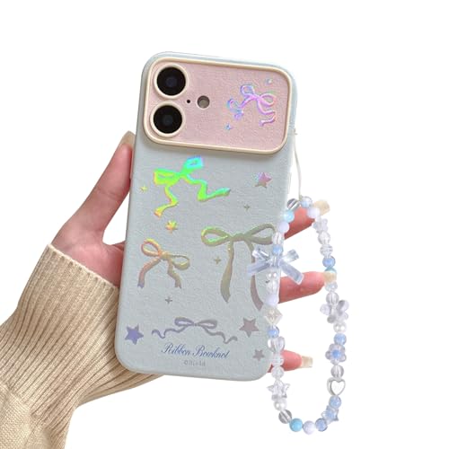 Coque iPhone 16 cuir ruban pailleté étui fille