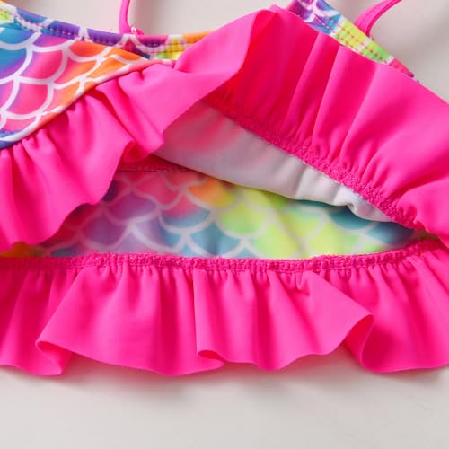 Image of DXTON Girls Summer Swimsuit Beach Sport One Pieces Ruffled Tankini Cartoon Bathing Suit Swimwear