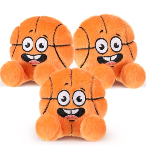 Arrowbash 3 Pieces Basketball Sports Plush Fluffy Stuffed Toys Basketball Stuff Throw Pillows Gifts Soft Sports Balls for Bedroom Seasonal Decoration...