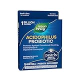 Nature's Way Acidophilus Probiotic Pearls, Supports Digestive Balance & Gut Health, Reduce Occasional Constipation and Bloating*, 1 Billion Cultures, 30 Softgels