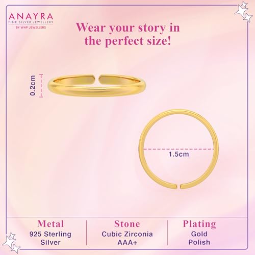 Image of ANAYRA Line Sterling Silver Ring for Women & Girls, Stylish Anti Tarnish 925 Sterling Silver Jewellery for Women for Daily Use, Hallmark Certified, Valentine Gift for Girlfriend & Wife