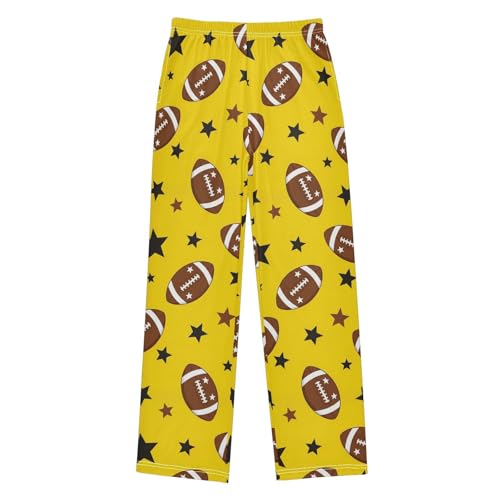 VIGTRO Pajama Pants Long Sleep Bottoms American Football Stars, Soft Elastic Waist Lounge Pants with 2 Pockets Size 11-12 Years
