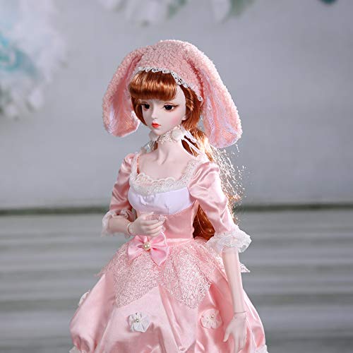 Aongneer BJD Dolls 24 Inch SD Doll 1/3 BJD Doll 34 Ball Jointed Doll, Fashion Anime Doll with Beautiful Doll Clothes and Doll Wig, Dolls Gifts for Girls Women Thanksgiving Day -Laura