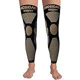NOSIDAK Full Leg Compression Sleeve (Pair), Copper Knee Sleeves, Anti Slip Compression Thigh High...