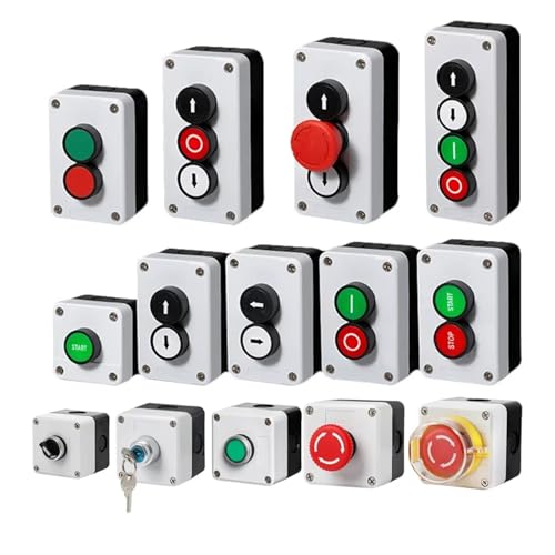 Generic Símbolo de flecha que indica inicio y parada, autorecuperación, interruptor de botón a prueba de agua, parada de emergencia, caja de control manual industrial(3-SX-JT)