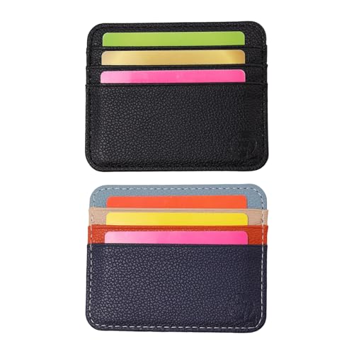 Card Holder for Everyday Essential PU Leather Wallet Purse Holds Multiple Cards for Business Travel And3
